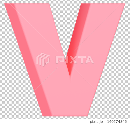 3D素材_アルファベット_V_ピンク 140574846