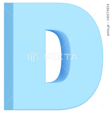 3D素材_アルファベット_D_水色 140574854