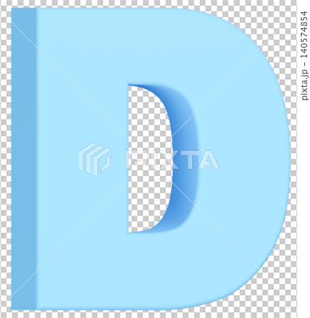 3D素材_アルファベット_D_水色 140574854