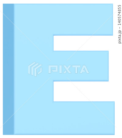 3D素材_アルファベット_E_水色 3D素材_アルファベット_E_水色 140574855