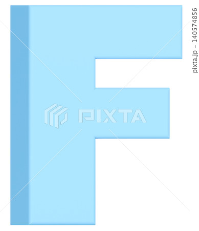 3D素材_アルファベット_F_水色 140574856