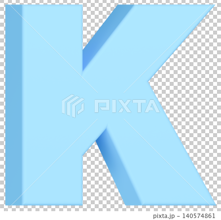 3D材質_字母_K_淺藍色 3D材質_字母_K_淺藍色 140574861