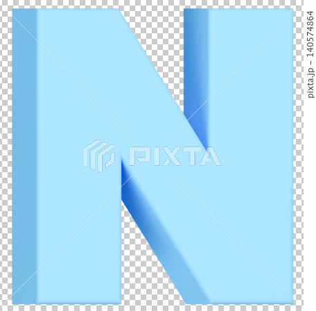 3D材質_字母_N_淺藍色 3D材質_字母_N_淺藍色 140574864