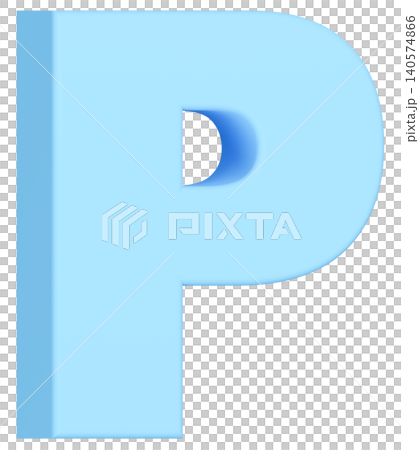 3D Material_Alphabet_P_Light Blue 140574866