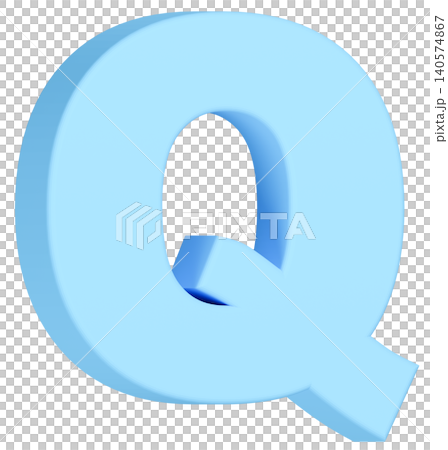 3D Material_Alphabet_Q_Light Blue 3D Material_Alphabet_Q_Light Blue 140574867