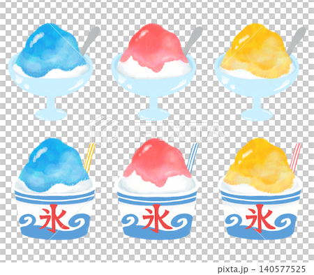 かき氷 イラスト 夏祭り 屋台 カフェ スイーツ 夏の風物詩 デザイン素材 140577525