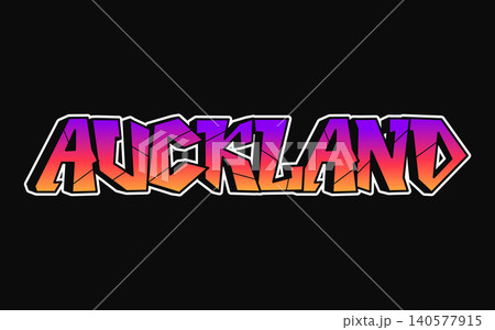 Auckland colorful graffiti word typography Auckland colorful graffiti word typography 140577915