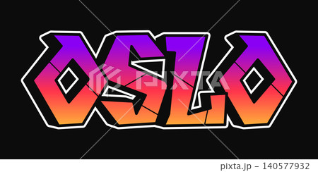 Oslo colorful graffiti word typography Oslo colorful graffiti word typography 140577932