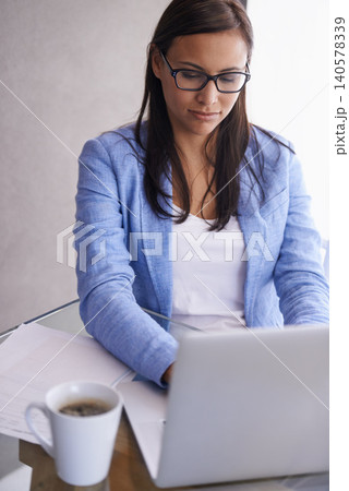 Typing, laptop and business woman in office for research on finance project for company budget. Technology, career and professional female financial advisor with computer for email in workplace. Typing, laptop and business woman in office for research on finance project for company budget. Technology, career and professional female financial advisor with computer for email in workplace. 140578339