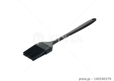 cooking silicone brush of black color on a white background cooking silicone brush of black color on a white background 140580379