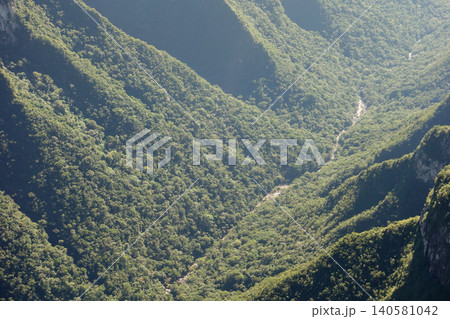 magnificent Fortaleza canyon illuminated by morning sun. Cambara do Sul, RS, Brazil. 140581042