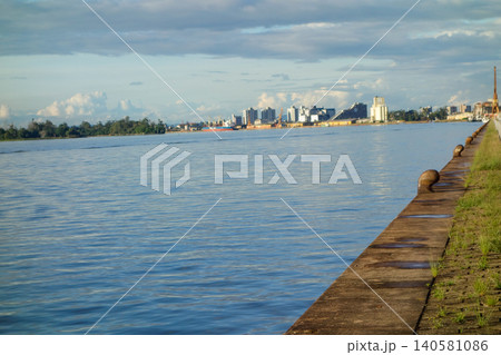 lake Guaiba waterfront in Porto Alegre, RS, Brazil. or Orla do Guaiba 140581086
