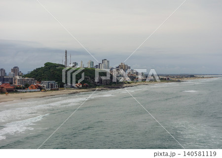 Panoramic view of beach and city of Torres, Rio Grande do Sul, Brazil 140581119