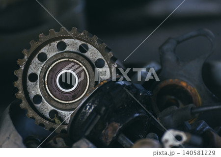 Mechanic tools engineering equipment car auto repair shop with copy space. Blurred background mechanical service. Heavy screw grungy rusted wrenches dirty screwdriver object. Industrial hardware set Mechanic tools engineering equipment car auto repair shop with copy space. Blurred background mechanical service. Heavy screw grungy rusted wrenches dirty screwdriver object. Industrial hardware set 140581229