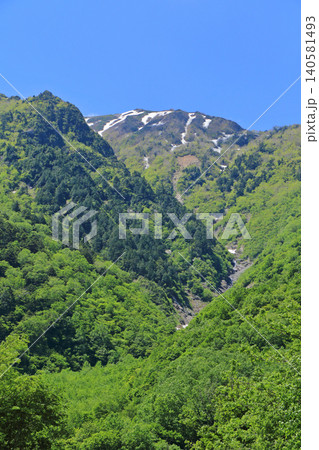 立山黒部アルペンルート扇沢駅から望む北アルプス 立山黒部アルペンルート扇沢駅から望む北アルプス 140581493
