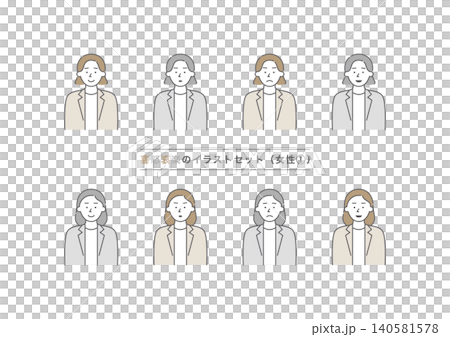 A set of illustrations of the upper body of a woman with various expressions of joy, anger, sadness, and happiness (gray and brown). A set of illustrations of the upper body of a woman with various expressions of joy, anger, sadness, and happiness (gray and brown). 140581578