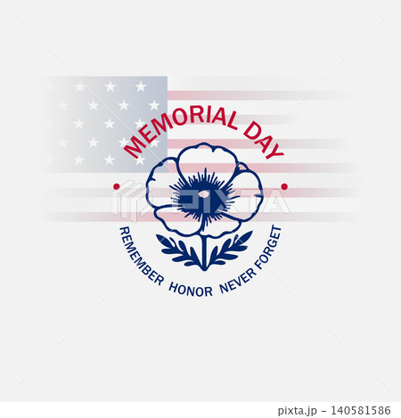 Memorial Day Floral Tribute Illustration 140581586