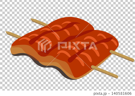 烤鰻魚片串的插圖 烤鰻魚片串的插圖 140581606
