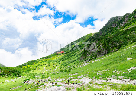 千畳敷カールの絶景 登山道から見下ろす眺望 千畳敷カールの絶景 登山道から見下ろす眺望 140581673