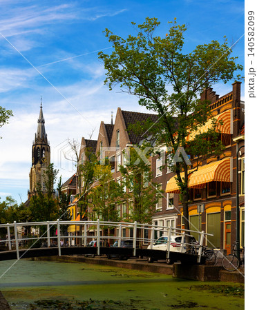 Summer landscape of city streets in Delft 140582099