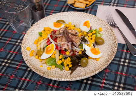 Popular dish of Spanish cuisine is the Xato salad Popular dish of Spanish cuisine is the Xato salad 140582698