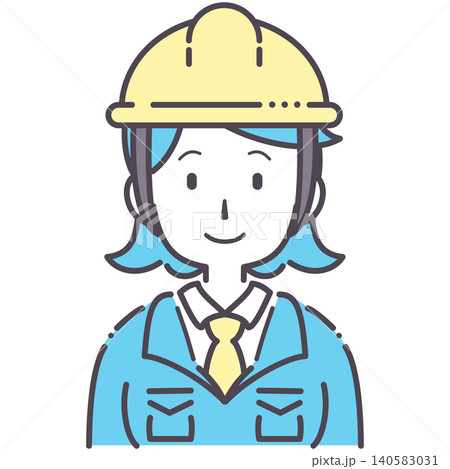 シンプル ヘルメットを被った作業着の女性 イラスト 素材 シンプル ヘルメットを被った作業着の女性 イラスト 素材 140583031