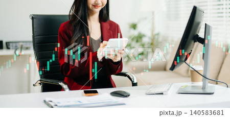 Attractive young european businessman using laptop with abstract forex chart. Investment and economy concept. Attractive young european businessman using laptop with abstract forex chart. Investment and economy concept. 140583681