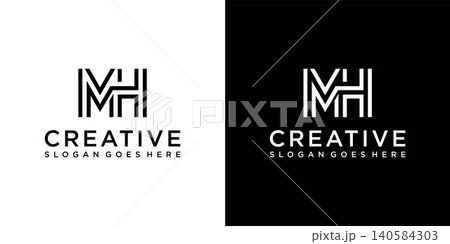 MH or HM initial letter logo design vector MH or HM initial letter logo design vector 140584303