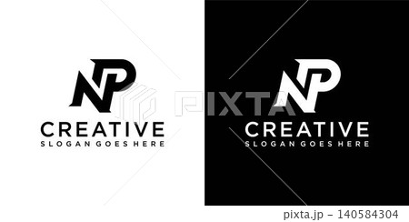 NP or PN initial letter logo design vector 140584304