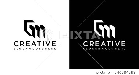 GM or MG initial letter logo design vector 140584398