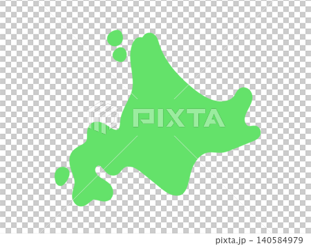 北海道　地図　イラスト 140584979