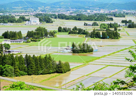 円万寺観音山から見える居久根(いぐね)のある風景 円万寺観音山から見える居久根(いぐね)のある風景 140585206
