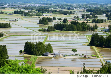 円万寺観音山から見える居久根(いぐね)のある風景 円万寺観音山から見える居久根(いぐね)のある風景 140585224