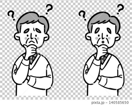 Senior man with a questioning expression, upper body, vector (monochrome) Senior man with a questioning expression, upper body, vector (monochrome) 140585650