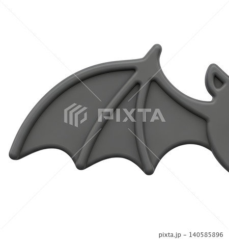 Monochromatic bat wing icon for Halloween on black background Monochromatic bat wing icon for Halloween on black background 140585896