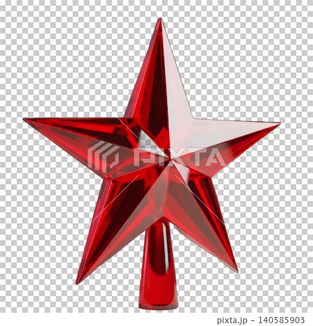 Elegant red glass star tree topper on a black background Elegant red glass star tree topper on a black background 140585903