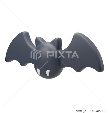 Cute cartoon bat flying on black background for Halloween concept. Cute cartoon bat flying on black background for Halloween concept. 140585906