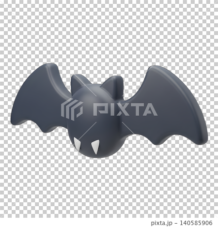Cute cartoon bat flying on black background for Halloween concept. Cute cartoon bat flying on black background for Halloween concept. 140585906