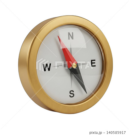 Elegant Golden Compass Isolated on Black Background, Navigation Tool 140585917