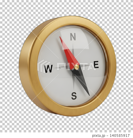 Elegant Golden Compass Isolated on Black Background, Navigation Tool 140585917