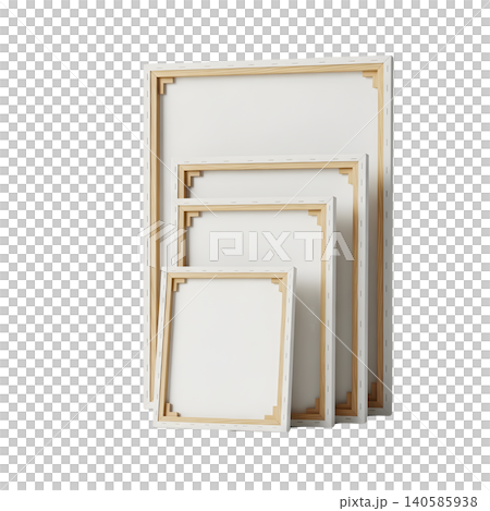 Group of blank canvas frames for painting isolated on black background. Group of blank canvas frames for painting isolated on black background. 140585938