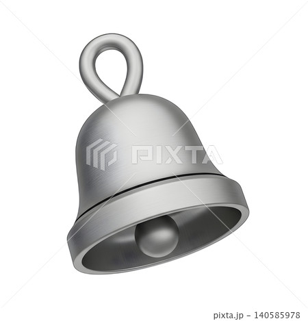 Silver bell icon isolated on a black background Silver bell icon isolated on a black background 140585978