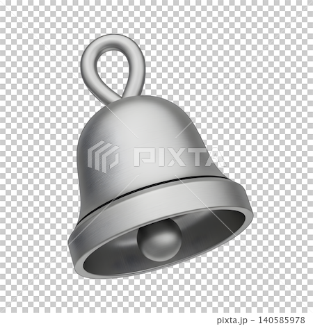 Silver bell icon isolated on a black background Silver bell icon isolated on a black background 140585978
