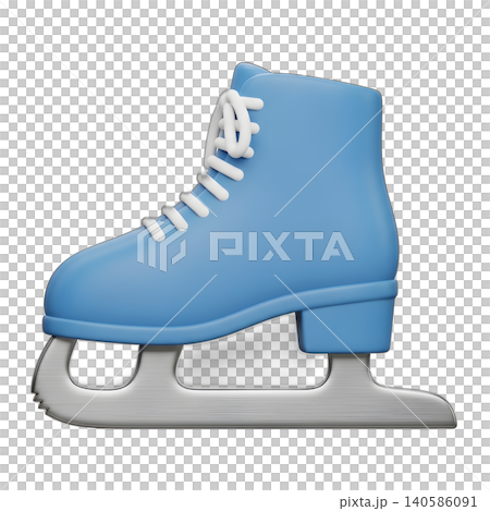 Light Blue Ice Skate with White Laces on Black Background Light Blue Ice Skate with White Laces on Black Background 140586091