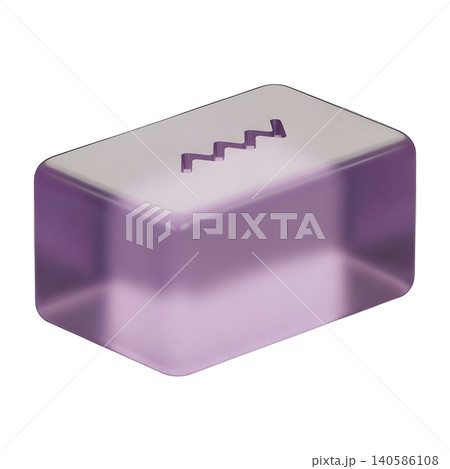 Translucent purple 3D render of a button with zigzag pattern. Translucent purple 3D render of a button with zigzag pattern. 140586108