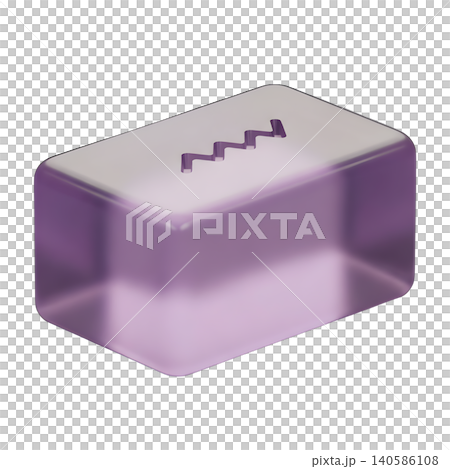 Translucent purple 3D render of a button with zigzag pattern. Translucent purple 3D render of a button with zigzag pattern. 140586108