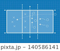 Volleyball Strategy Playbook Diagram with Game Tactics Field Illustration 140586141
