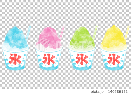 かわいいかき氷の水彩イラスト 140586151