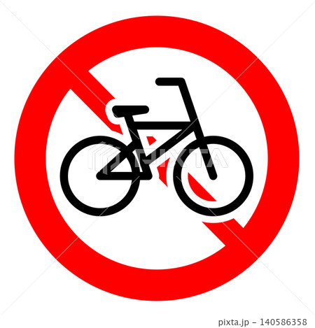 自転車進入禁止　標識　マーク 140586358