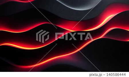 glowing abstract wave on dark, shiny motion 140586444